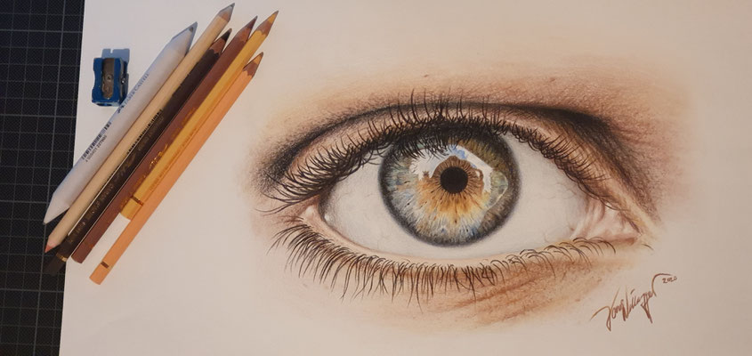 Auge, Farbstifte
