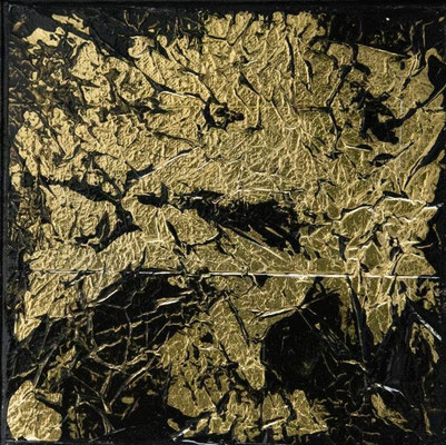 BLACK GLAMOUR Serie 2-II: 20x20x2cm // Mischtechnik auf Leinwand, 2022