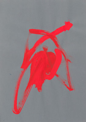 Zeichen, Serie I - 1, 2024, Pigment, Acryl auf Papier, 70x50cm