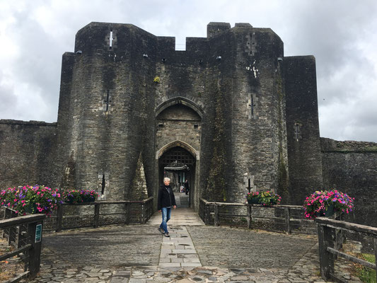 Caerphilly Castle: das Eingangstor