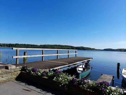 Ratzeburg - Küchensee. Terrasse Hotel und Restaurant der Seehof