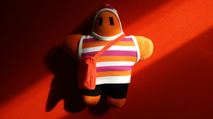 Orangefarbener FRAGENHELD 