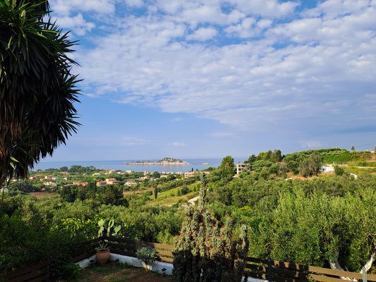 Unterkunft Arillas mit Blick auf Meer, Kravia und Olivenbäume