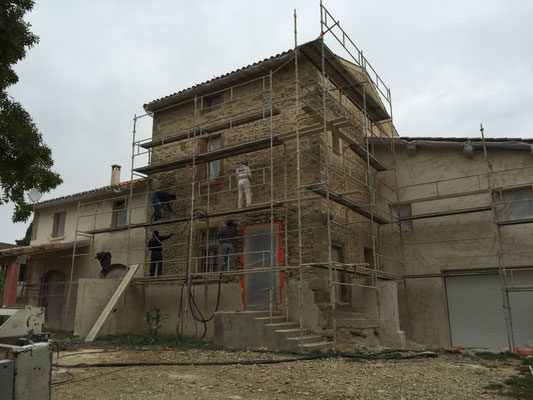 Maison-Ordek, façade, isolation thermique, joints de pierres, Péage Roussillon