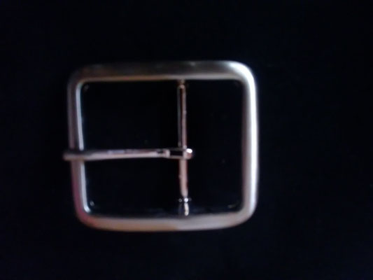 A11, boucle laiton nickelé carrée double excentré, 40mm
