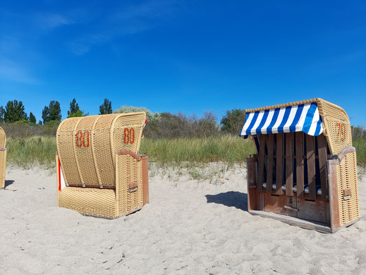 Strandkorb am Sandstrand Insel Poel