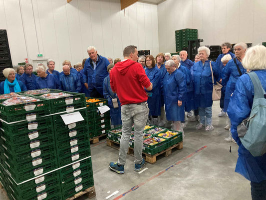 Führung bei Vitarom in Schutzanzügen