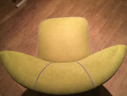 Fauteuil cocktail tissu vert anis