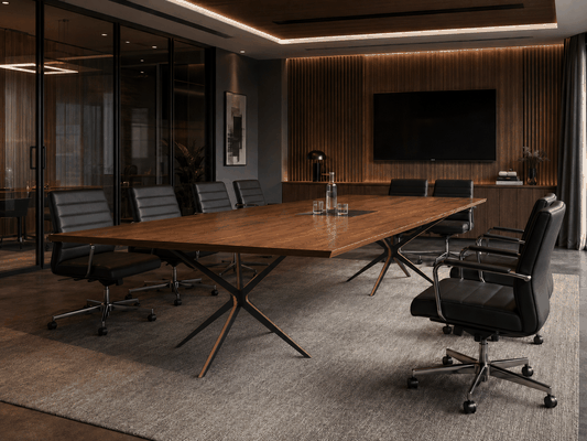 Pied de table Mikado bois métal SebYa pour grande table rectangulaire salle de réunion
