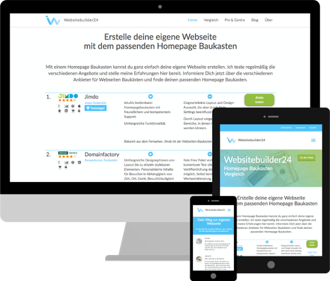 Websitebuilder24.de - Eigenprojekt auf Drupal Basis. Test und Vergleich von Homepage Baukasten Systemen