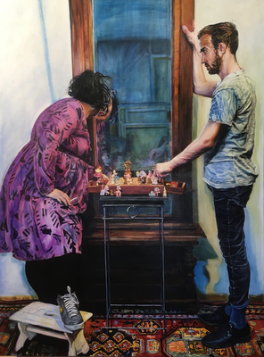 Schach, Öl auf Leinwand, 150 x 200 cm, 