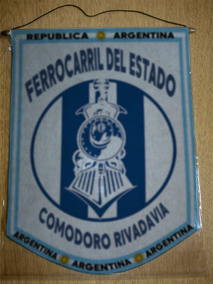 BANDERIN FERROCARRIL ESTADO COMODORO RIVADAVIA