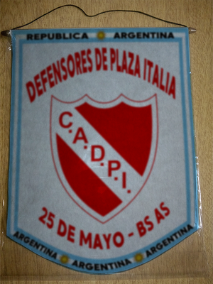 BANDERIN DEFENSORES DE PLAZA ITALIA 25 MAYO