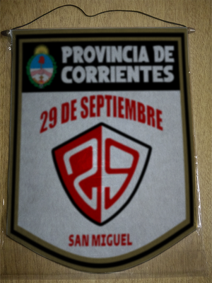 BANDERIN 40CM DORADO 29 DE SEPTIEMBRE SAN MIGUEL