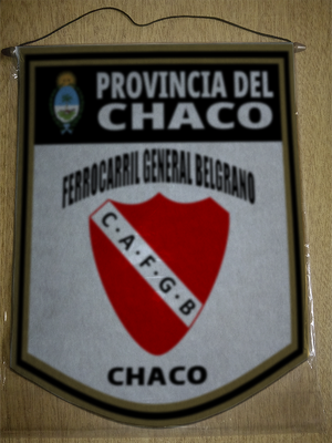 BANDERIN 40CM DORADO FERROCARRIL GENERAL BELGRANO CHACO