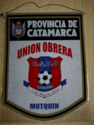 BANDERIN 40 CM DORADO UNION OBRERA MUTQUIN