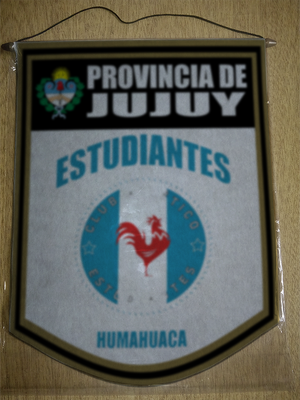 BANDERIN 40CM DORADO ESTUDIANTES DE HUMAHUACA JUJUY