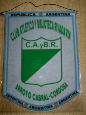 BANDERIN CLUB RIVADAVIA ARROYO CABRAL CORDOBA