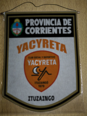 BANDERIN 40CM DORADO YACYRETA ITUZAINGO