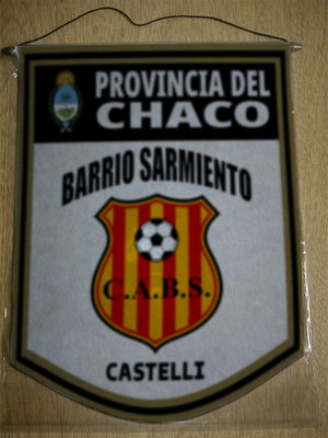 BANDERIN 40CM DORADO BARRIO SARMIENTO CASTELLI CHACO