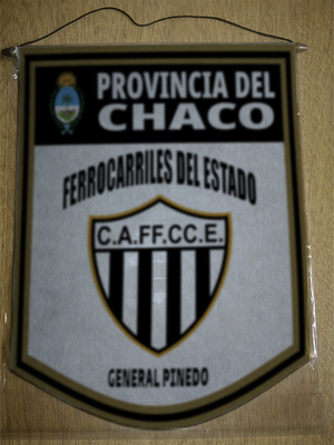BANDERIN 40CM DORADO FERROCARRILES ESTADO PINEDO CHACO