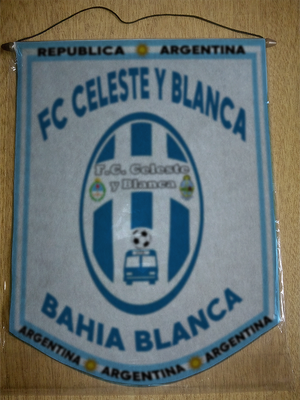 BANDERIN FC CELESTE Y BLANCA BAHIA BLANCA