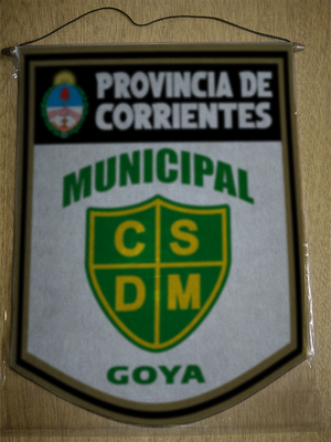 BANDERIN 40CM DORADO CLUB MUNICIPAL GOYA