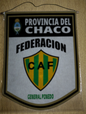 BANDERIN 40CM DORADO FEDERACION GENERAL PINEDO CHACO