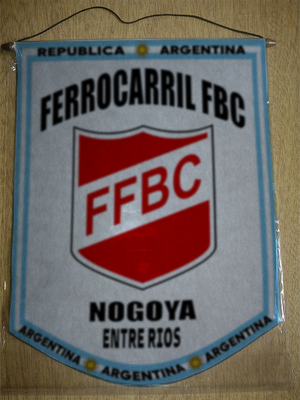 BANDERIN FERROCARRIL FBC NOGOYA ENTRE RIOS