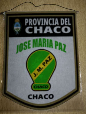 BANDERIN 40CM DORADO JOSE MARIA PAZ CHACO
