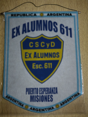 BANDERIN EX ALUMNOS ESCUELA 611 PUERTO ESPERANZA