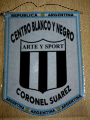 BANDERIN CENTRO BLANCO Y NEGRO (CNEL. SUÁREZ)