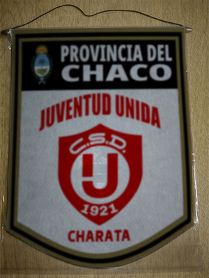 BANDERIN 40CM DORADO JUVENTUD UNIDA CHARATA CHACO