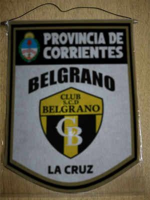 BANDERIN 40CM DORADO BELGRANO LA CRUZ