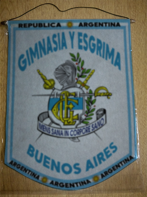 BANDERIN GIMNASIA ESGRIMA BUENOS AIRES GEBA