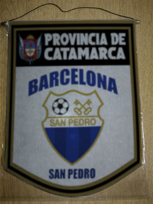 BANDERIN 40 CM DORADO CLUB BARCELONA SAN PEDRO