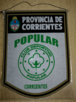 BANDERIN 40CM DORADO CLUB DEPORTIVO POPULAR CORRIENTES