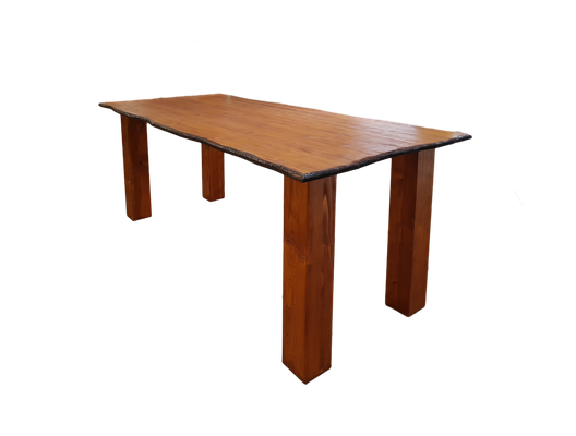  "Keenan" der besondere Tisch aus Echtholz die Tischplatte ist aus Fichteholz mit nachempfundener Rinde,  kirschbaumgebeizt,  holen Sie sich dieses Stück Natur in Ihre Räum
