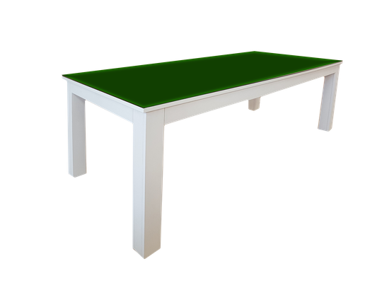 "Kallistus" der "Schönste" ist ein edler Tisch aus Birke, weiß lackiert mit Glasplatte (transparent), Tischplatte farbig lackiert ,  Wir fertigen Ihnen Ihren ganz persönlichen Tisch mit Holz ihrer Wahl, auch Farben sind wahlweise möglich. 