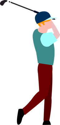 golf - sport - loisirs - smiley émoticône émoji cartoon clipart illustration - artémotic