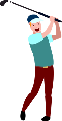 golf - sport - loisirs - smiley émoticône émoji cartoon clipart illustration - artémotic