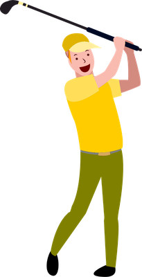 golf - sport - loisirs - smiley émoticône émoji cartoon clipart illustration - artémotic