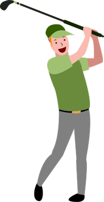 golf - sport - loisirs - smiley émoticône émoji cartoon clipart illustration - artémotic