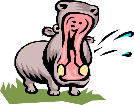 hippopotame - mammifère sauvage - animaux - smiley émoticône émoji cartoon clipart illustration - artémotic