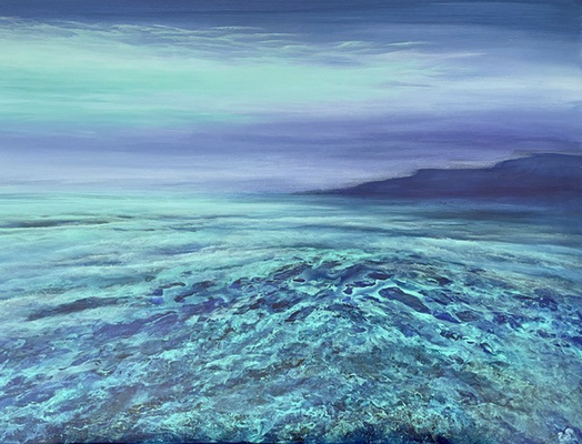 Levantine Coast, 2024, Acryl auf Leinwand, 60x80 xm