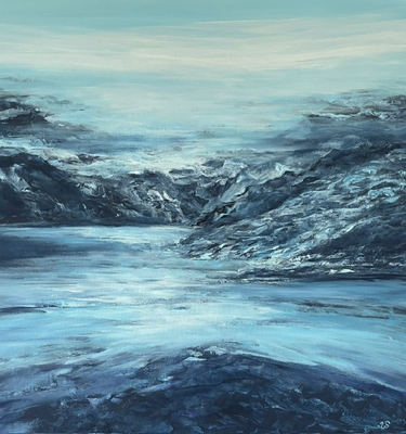Aus der Serie „Cold Waters“, 2024, Acryl auf Leinwand, 80x80 cm