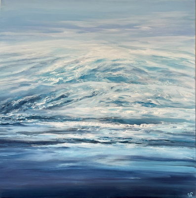 Aus der Serie „Cold  Waters“, 2024, Acryl auf Leinwand, 80x80 cm