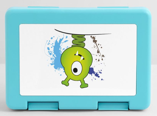 personalisierbare Brotdose - Lustiges grünes Monster - Farbkleckse