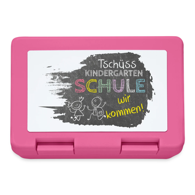 personalisierbare Brotdose - Junge - Mädchen - Tschüss Kindergarten - Schule wir kommen! Tafel-Kreide-Design