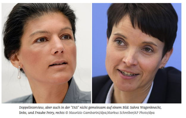 Wagenknecht stimmt mit Petry in der FAZ überein (2. Okt 2016)